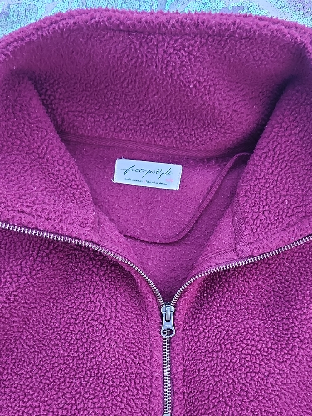 Free People Sweater XS Oversized Burgandy Women's - Picture 2 of 2